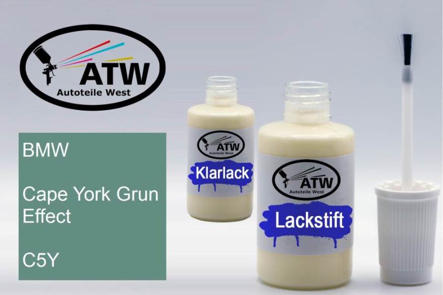 BMW, Cape York Grun Effect, C5Y: 20ml Lackstift + 20ml Klarlack - Set, von ATW Autoteile West.